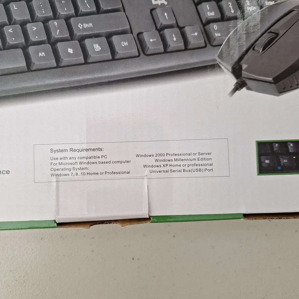 QR Computers Wired Keyboard & Optical Mouse Set QR-60 NEW, Open Box